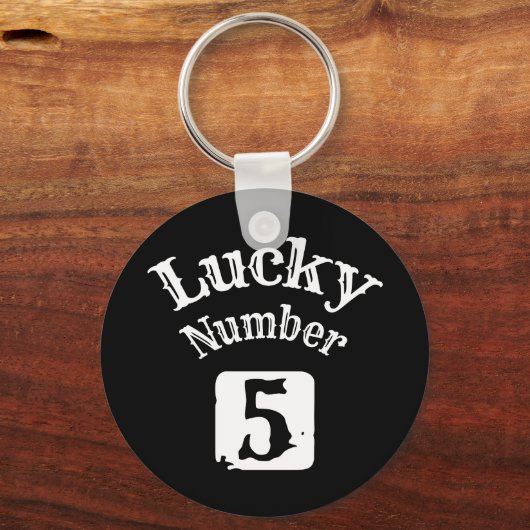 5 - Lucky Number 5 Luck Sleutelhanger (Voorkant)