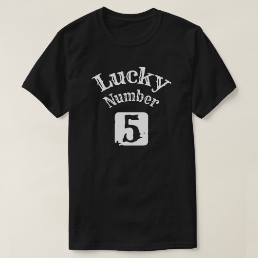 5 - Lucky Number 5 Luck T-shirt (Design voorkant)