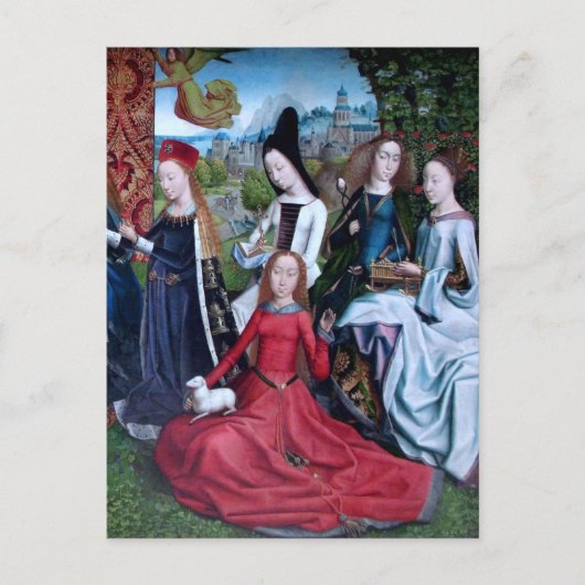 5 Maagd Martelaren in een tuin (Rechterhelft: M 07 Briefkaart (Voorkant)