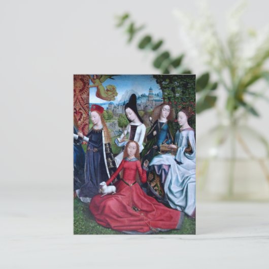 5 Maagd Martelaren in een tuin (Rechterhelft: M 07 Briefkaart (Staand voorkant)