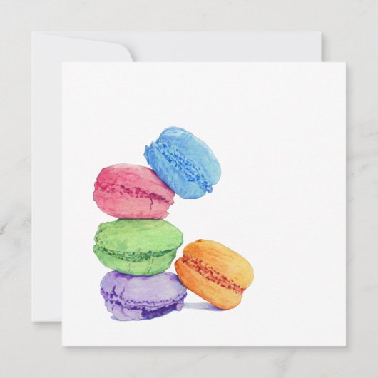 5 Macarons aanpasbare Birthday-uitnodiging Kaart (Achterkant)