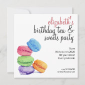 5 Macarons aanpasbare Birthday-uitnodiging Kaart (Voorkant)