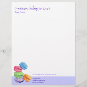 5 Macarons Bakery Letterhead Persoonlijk Briefhoofd