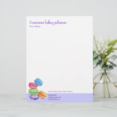 5 Macarons Bakery Letterhead Persoonlijk Briefhoofd (Staand voorkant)