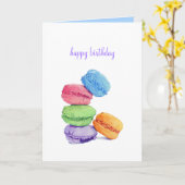 5 Macarons Birthday-kaart Kaart (Gele Bloem)