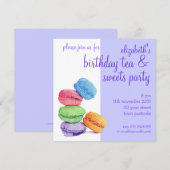 5 Macarons Birthday Uitnodiging (Voorkant / Achterkant)
