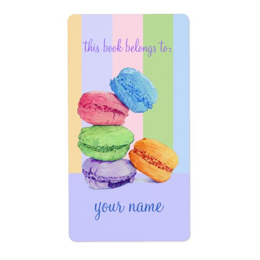 5 Macarons Bookplate Label (Voorkant)