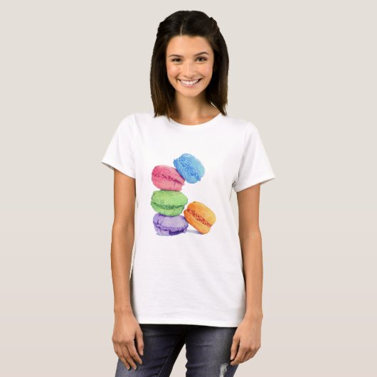 5 Macarons Dames T-shirt (Voorkant volledig)