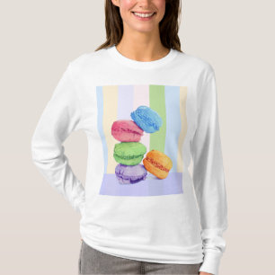 5 Macarons strepen Dames T-shirt