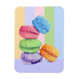 5 Macarons strepen Flexi Magnet Magneet