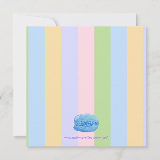 5 Macarons stripes Birthday Invitation Kaart (Achterkant)