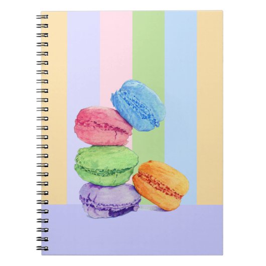 5 Macarons stripes notebook Notitieboek (Voorkant)