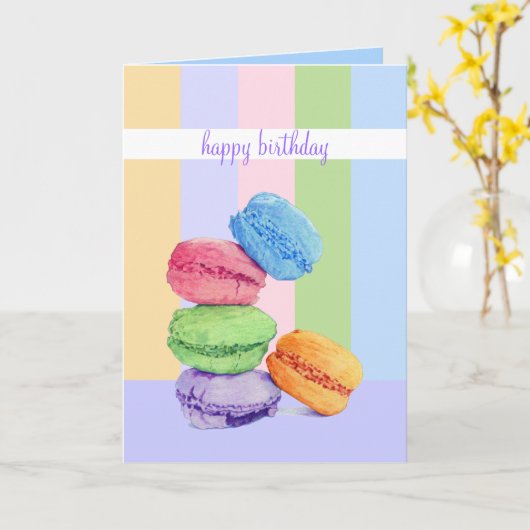 5 Macarons stripper Kaart (Gele Bloem)