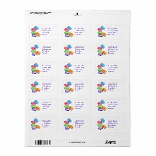 5 Macaroons Adres Etiket (Full Sheet)