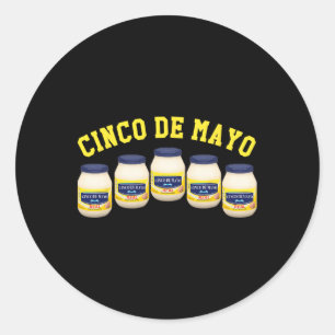 5 Mayonnaise Jars Funny Cinco De Mayo Ronde Sticker