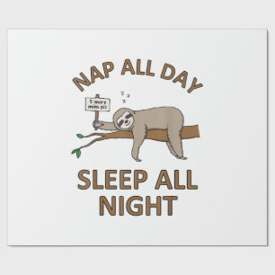 5 Meer Minuten Grappig Luiaard Shirt Slaap Slaapje Cadeaupapier