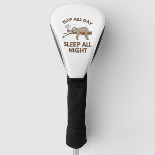 5 Meer Minuten Grappig Luiaard Shirt Slaap Sluimer Golfheadcover