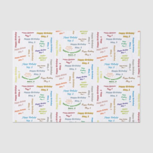 5 mei, 5-jarig weefselpapier tissuepapier (Voorkant)