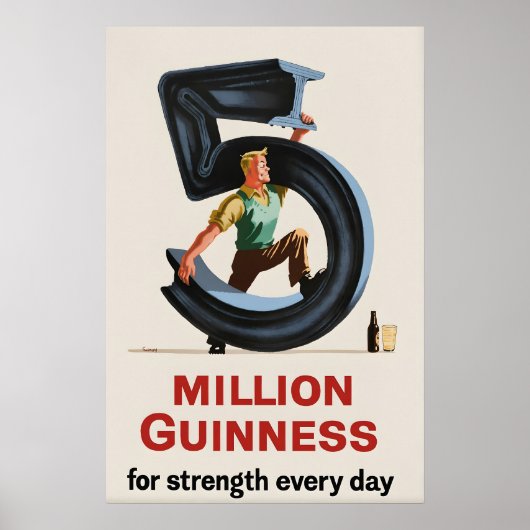 5 Million Guinness Poster Print John Gilroy (Voorkant)