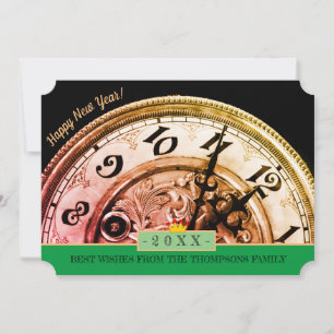 5 min naar Midnight & Happy New Year! Kaart/klok Feestdagenkaart