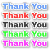 5 minimalistisch & eenvoudig kleurrijk dank u sticker (Voorkant)