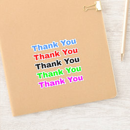 5 minimalistisch & eenvoudig kleurrijk dank u sticker