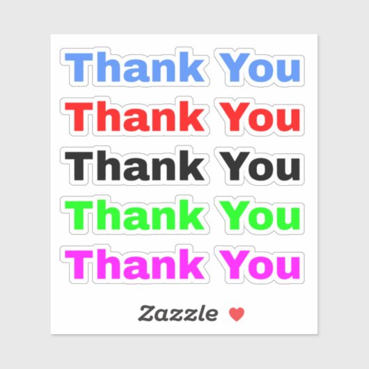 5 minimalistisch & eenvoudig kleurrijk dank u sticker (Vel)