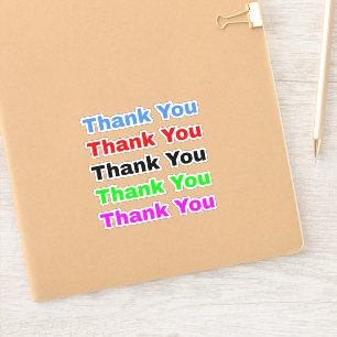 5 Minimalistische & Eenvoudige Kleurrijke Bedankt Sticker