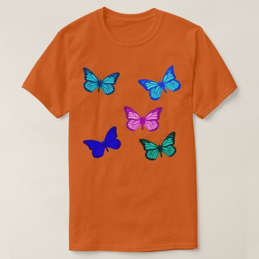 5 Monarch Butterfly-stickers T-shirt (Design voorkant)