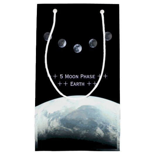 5 Moon Phase Earth in Space Klein Cadeauzakje (Voorkant)