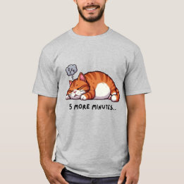 5 More Minutes Sleepy Orange Tabby Cat T-shirt