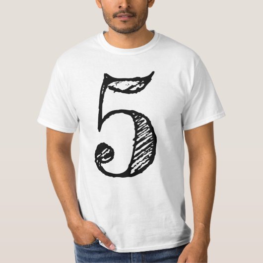 5 nummer 5 gigantisch manuscript t-shirt (Voorkant)