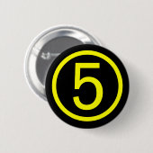 5 - Nummer vijf Ronde Button 5,7 Cm (Voorkant /achterkant)