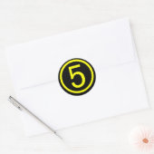 5 - Nummer vijf Ronde Sticker (Envelop)
