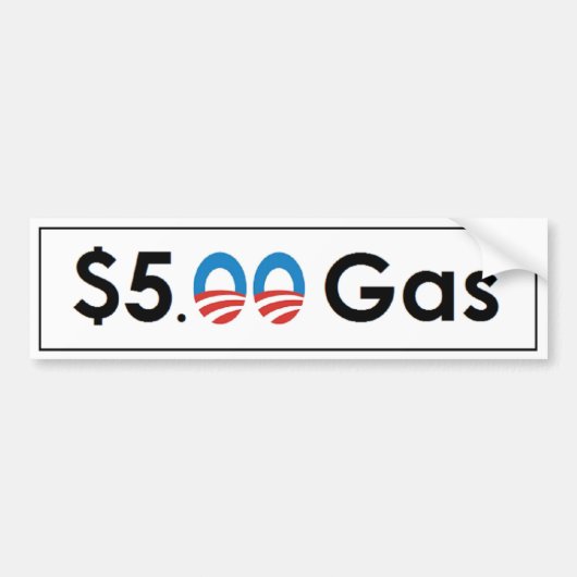 $5 Obama-gas Bumpersticker (Voorkant)