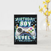 5 Ontgrendeld Videospel 5e Verjaardag Gamer Boys Kaart (Gele Bloem)