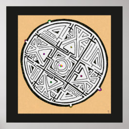 5 oplossingen doolhof ontwerp poster