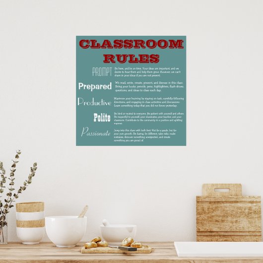 5 P Classroom Rules Poster (Keuken)