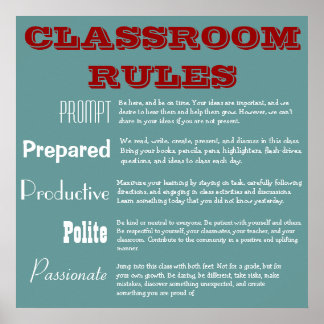 5 P Classroom Rules Poster