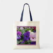 5 Paarse lavender Blue Pansies Tote Bag (Voorkant)