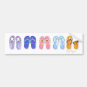5 Paren Teenslippers Bumperstickers (Voorkant)