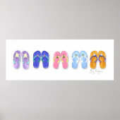 5 paren Teenslippers Posters en Prints (Voorkant)