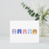 5 paren van het Briefkaart van het Teenslipper (Staand voorkant)