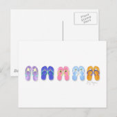 5 paren van het Briefkaart van het Teenslipper (Voorkant / Achterkant)