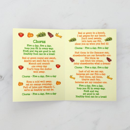 5 Per dag - Fruit Kaart (Binnen)