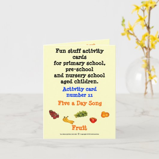 5 per dag Fruit - Sample grootte notitiekaart (Gele Bloem)