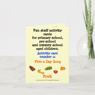5 per dag Fruit - Sample grootte notitiekaart