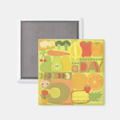 5 per dag groente- en fruitmagneet magneet (Voorkant / Achterkant)