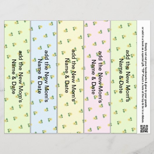 5 per vel bladwijzer gunsten voor baby showers fee flyer (Voorkant)