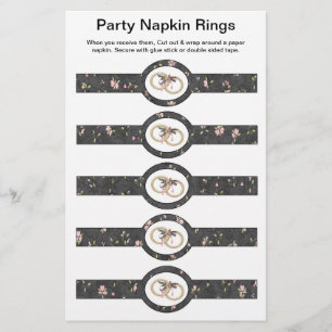 5 per vel Bruiloft ringen Papieren servetringen Flyer